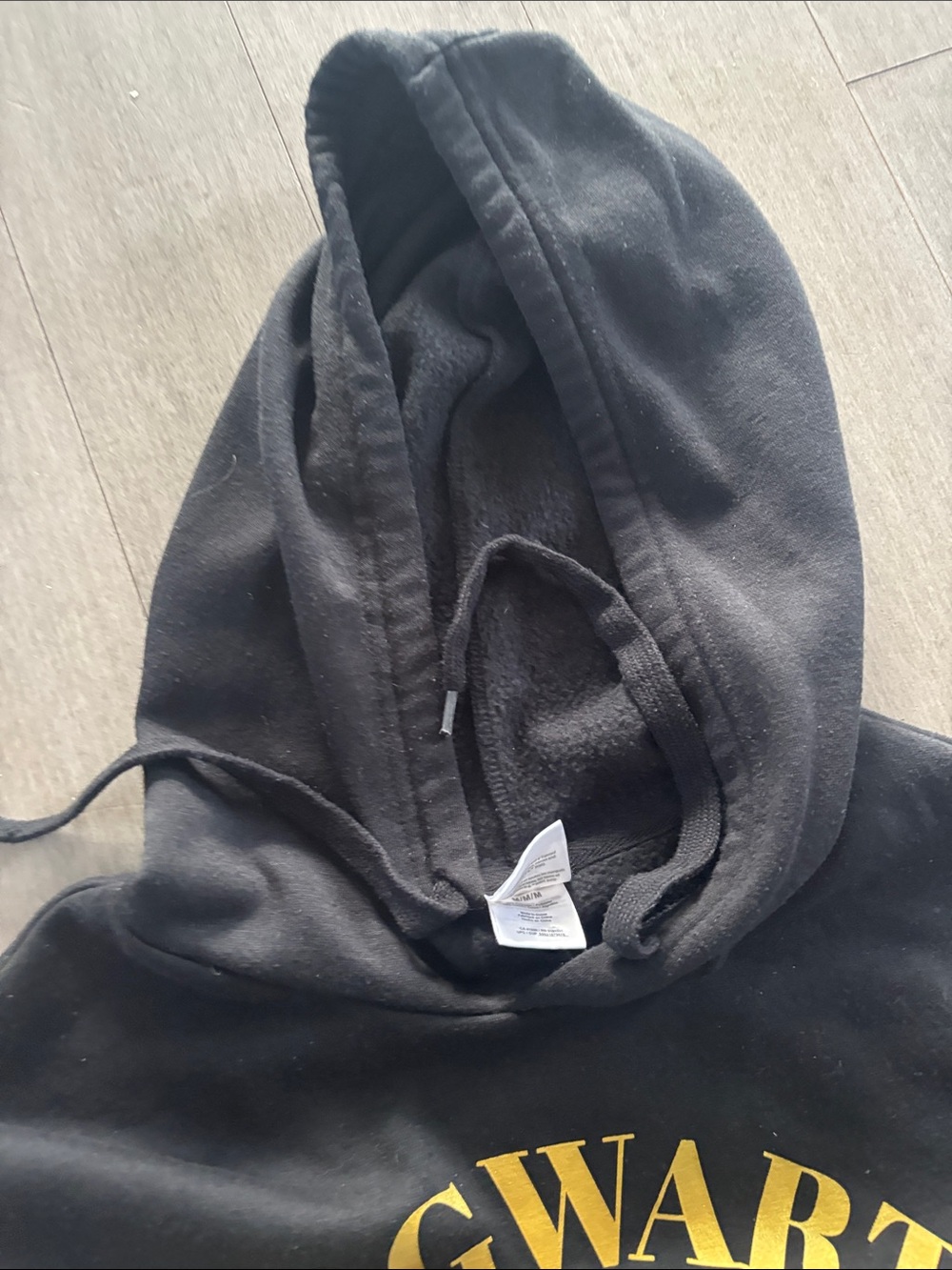 Hogwarts Crest Black Hoodie with Gold Accents - Picture 6 of 8